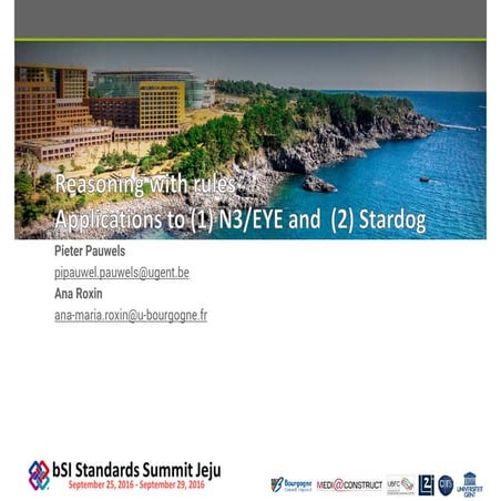 Reasoning with rules - Application to N3/EYE and Stardog