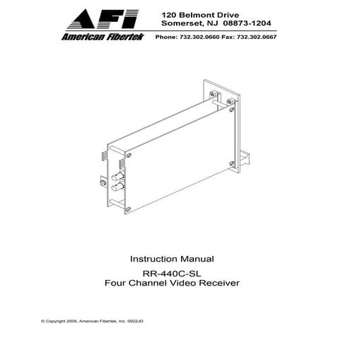 American Fibertek RR440CSL User Manual