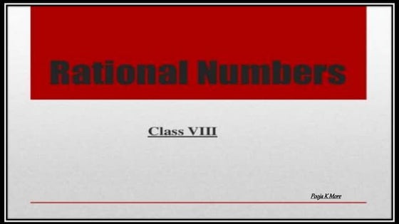 CBSE - Grade 8 - Mathematics - Ch 1 - Rational Numbers | PDF