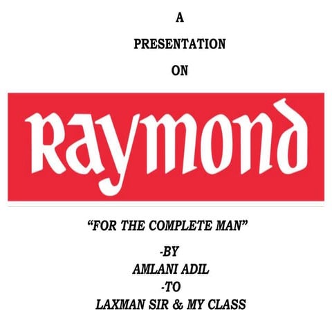 retail business of raymond