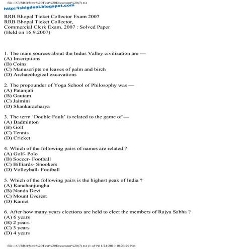 Rrb bhopal ticketcollector