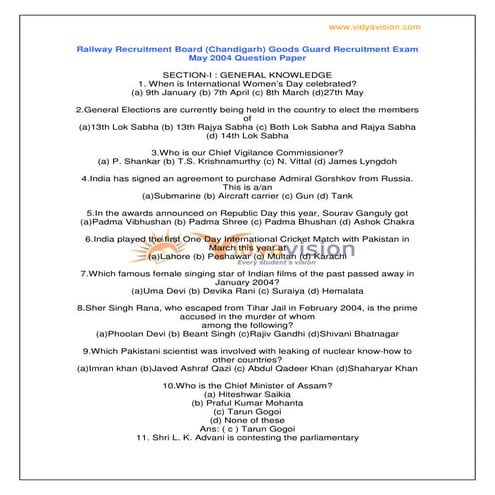 Rrb chandigarh goods_guard_2004