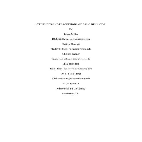 Drug behavior research