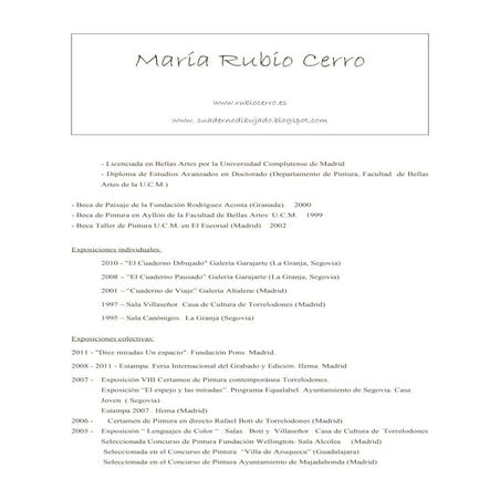 Curriculum artístico