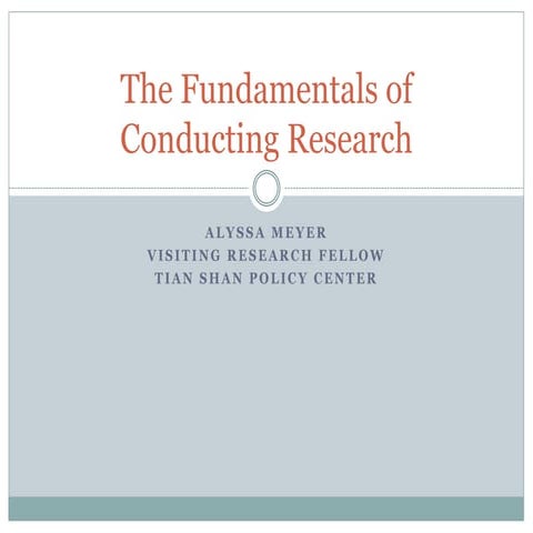 The Fundamentals of Conducting Research