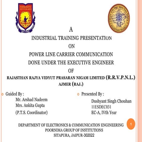 Rrvpnl summer-industrial-training-ajmer-in-power-line-carrier-communication