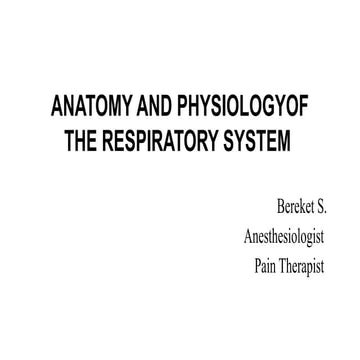 Comprehensive Overview of Respiratory System Anatomy and Physiology | PPTX
