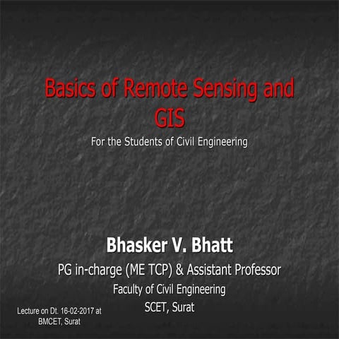 Basics of RS and GIS