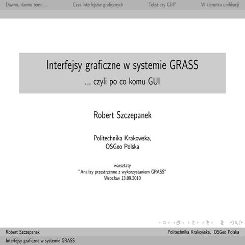 Interfejsy graficzne w systemie GRASS