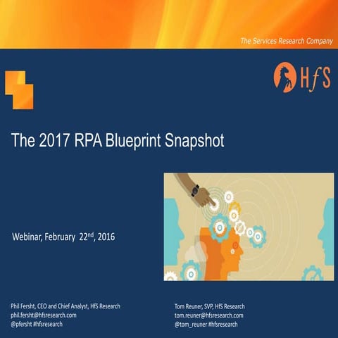 HfS Webinar Slides: The 2017 RPA Blueprint Snapshot