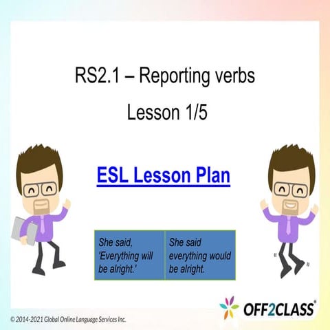 Reporting Verbs – Free ESL Lesson Plan