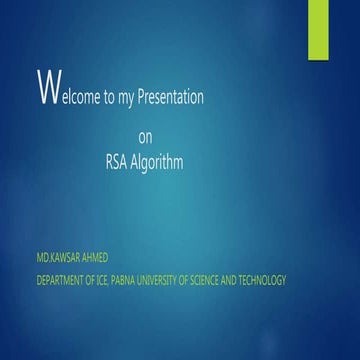 Rsa algorithm | PPT | Free Download
