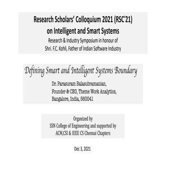 Defining the boundary for AI research in Intelligent Systems Dec  2021