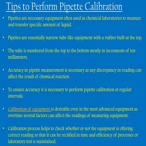 Tips to Perform Pipette Calibration