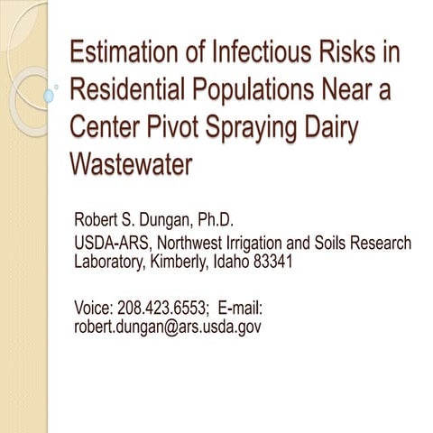 Estimation of infectious risks in residential populations near a center pivot...