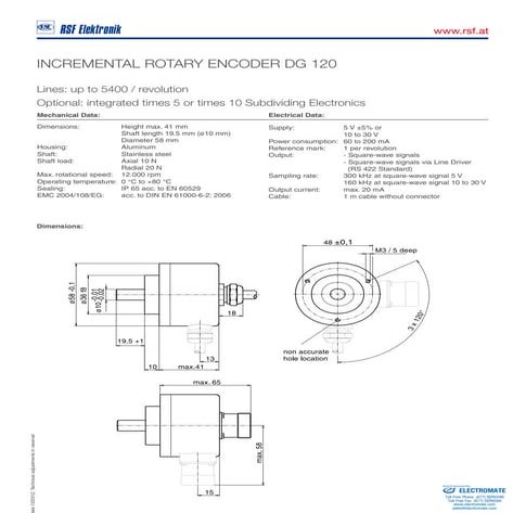 Rsf electronik incremental_rotary_encoder_dg120_specsheet