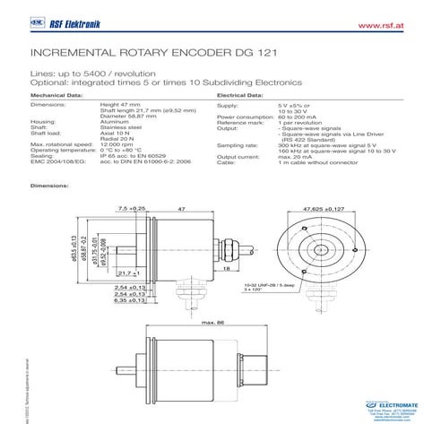 Rsf electronik incremental_rotary_encoder_dg121_specsheet