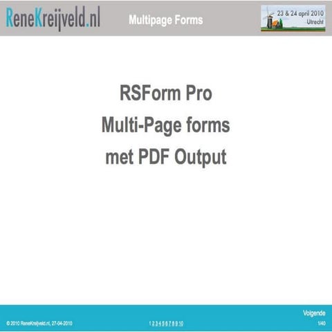 RsFormsPro Multipage Forms with PDF output