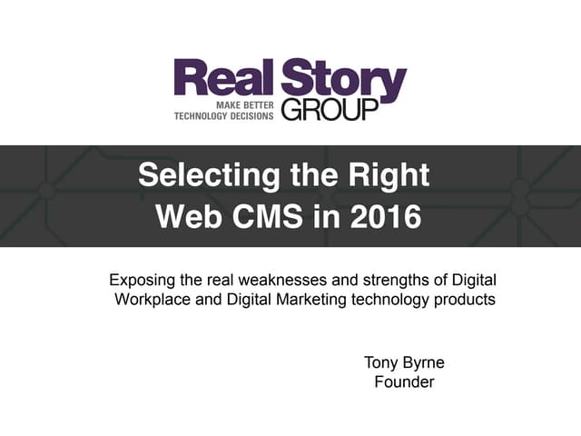 Webinar: Select the Right Web CMS in 2016