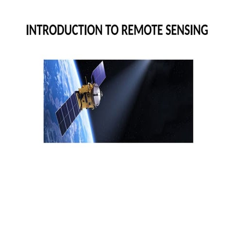 Basics of Remote Sensing and Geographic Information system