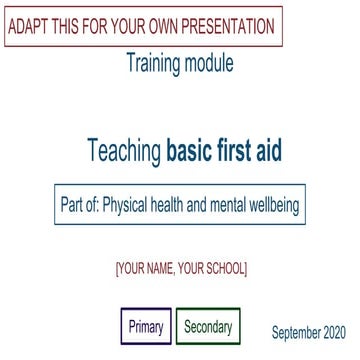 RSHE Basic First Aid health care medication | PPTX
