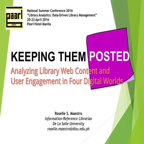 Keeping them posted: Analyzing library web content and user engagement
