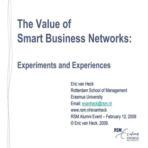 Value of Smart Business Networks
