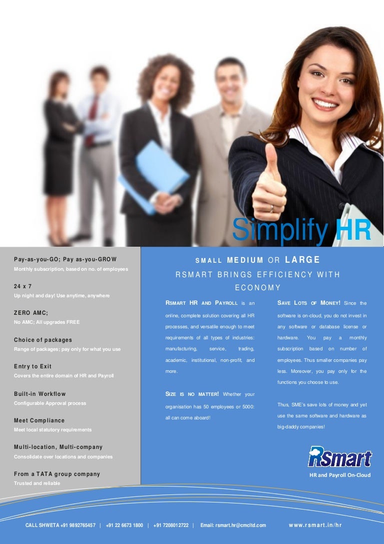Ex Of My Work For Client HR Solution On Cloud Brochure