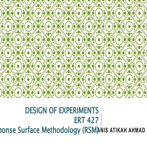 RESPONSE SURFACE METHODOLOGY