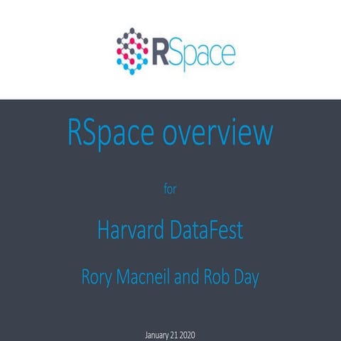 RSpace overview Harvard DataFest 2020
