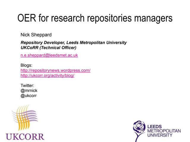 OER for repository managers