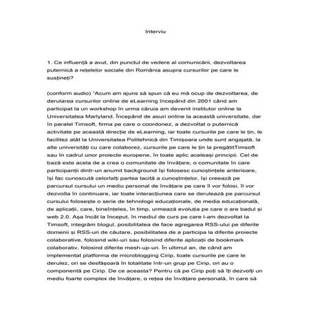 Interviu Carmen Holotescu