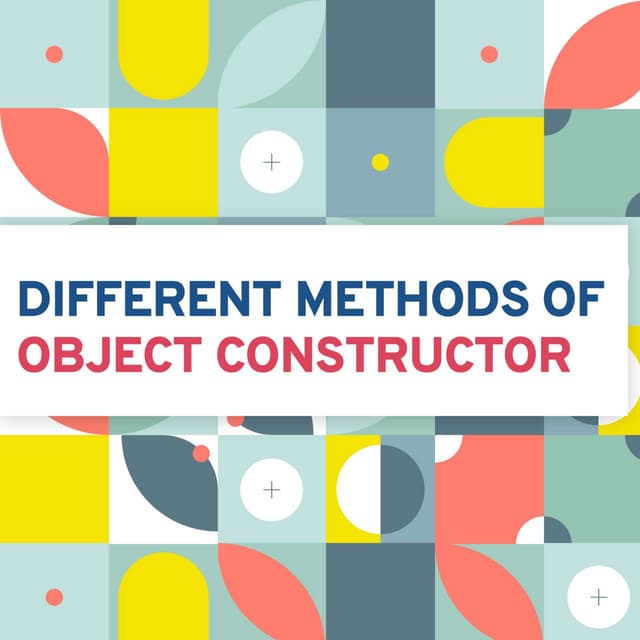 Methods of object constructor in JavaScript | PDF