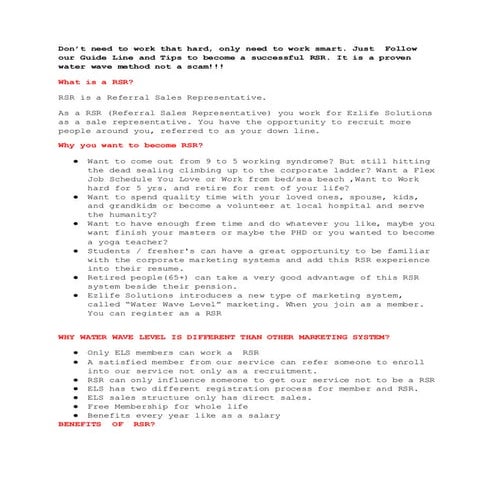 RSR Plan | PPTX