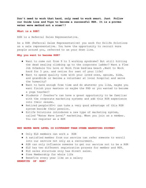 RSR Plan | PPT