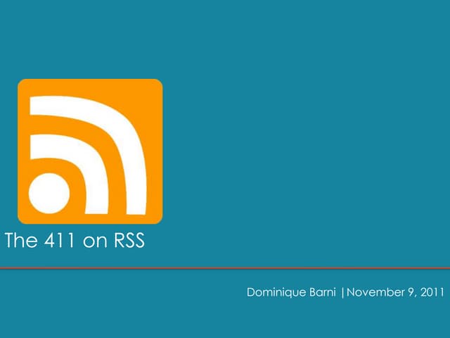 The 411 on RSS