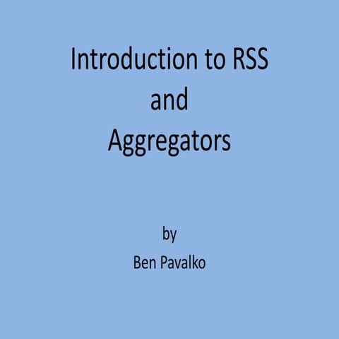 RSS and Aggregators