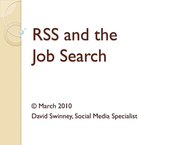 RSS And The Job Search