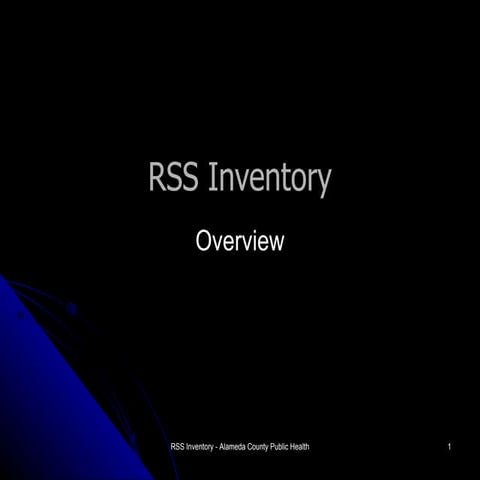 Rss Inventory Overview | PPT