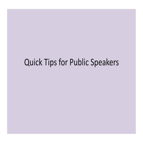 Tips for Public Speakers
