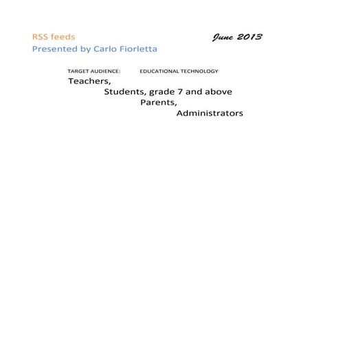 Rss presentation Fiorletta Carlo NJCU Educational Technology June 2013
