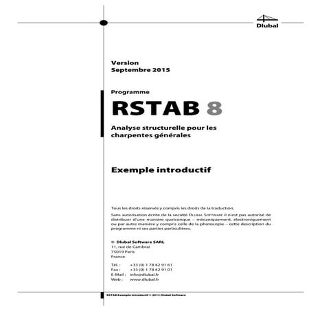 Exemple introductif ou tutoriel de RSTAB - logiciel de calcul de ...