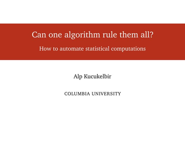 One Algorithm to Rule Them All: How...