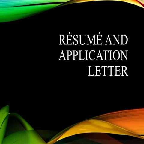 Résumé and Application Letter