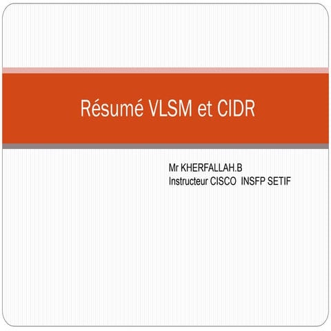 Résumé vlsm et cidr