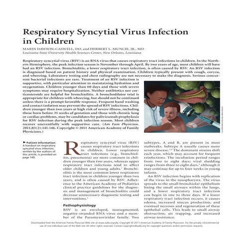 RSV infection in children | PDF