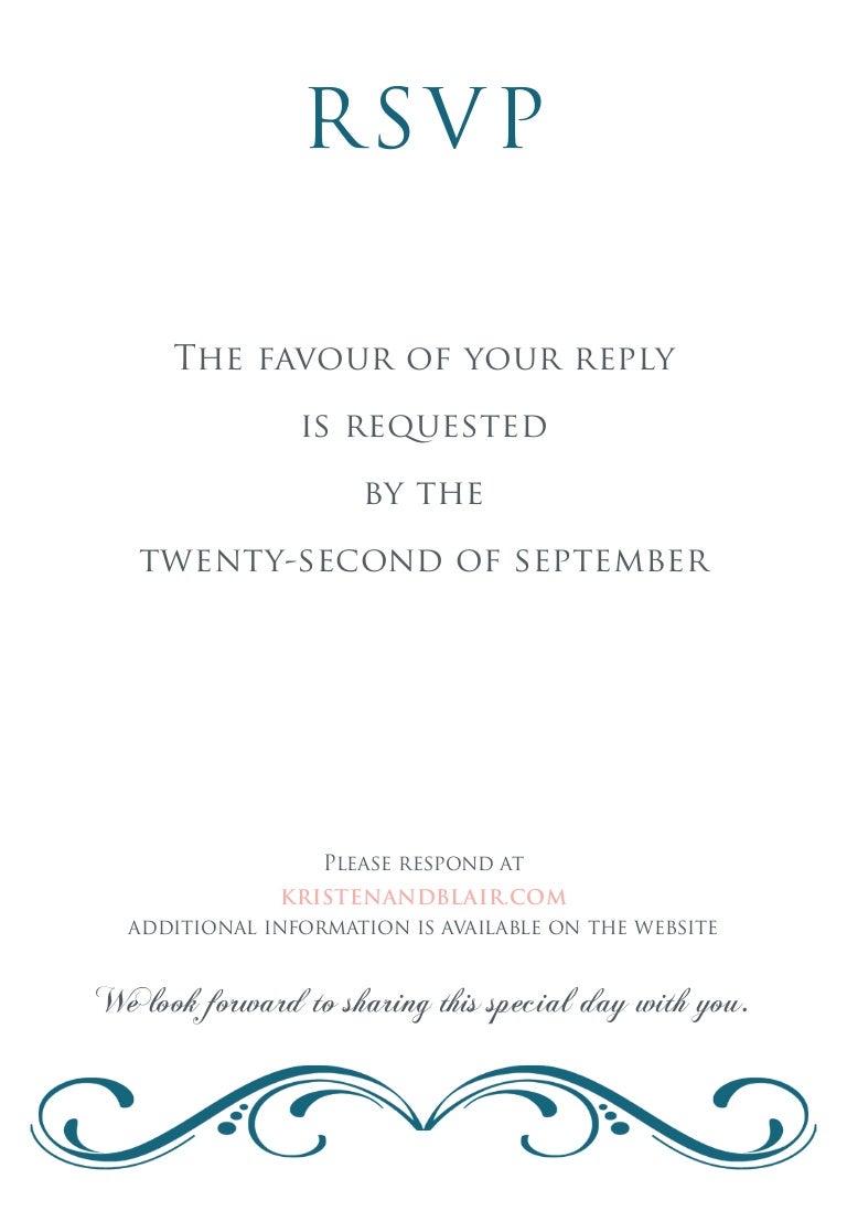 RSVP Enclosure 3.5 x 5 for Wedding Invite