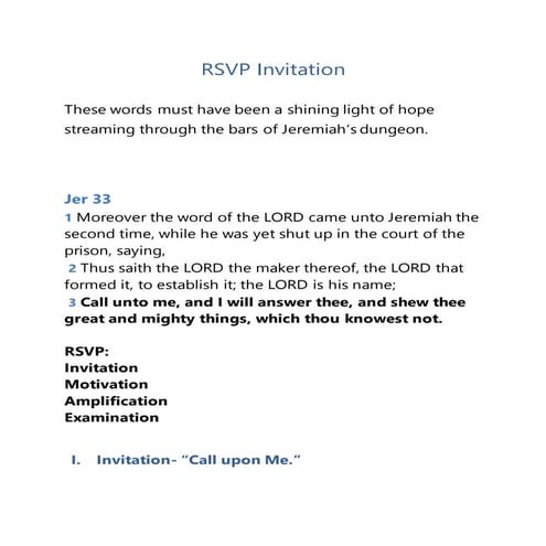 Rsvp Invitation
