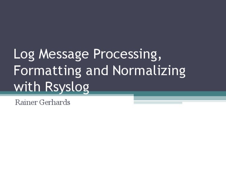 Rsyslog log normalization