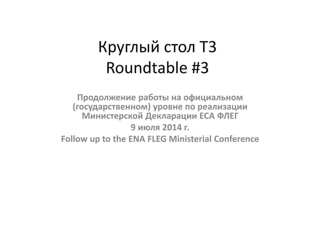 GD3. Follow up to the ENA FLEG Ministerial Conference